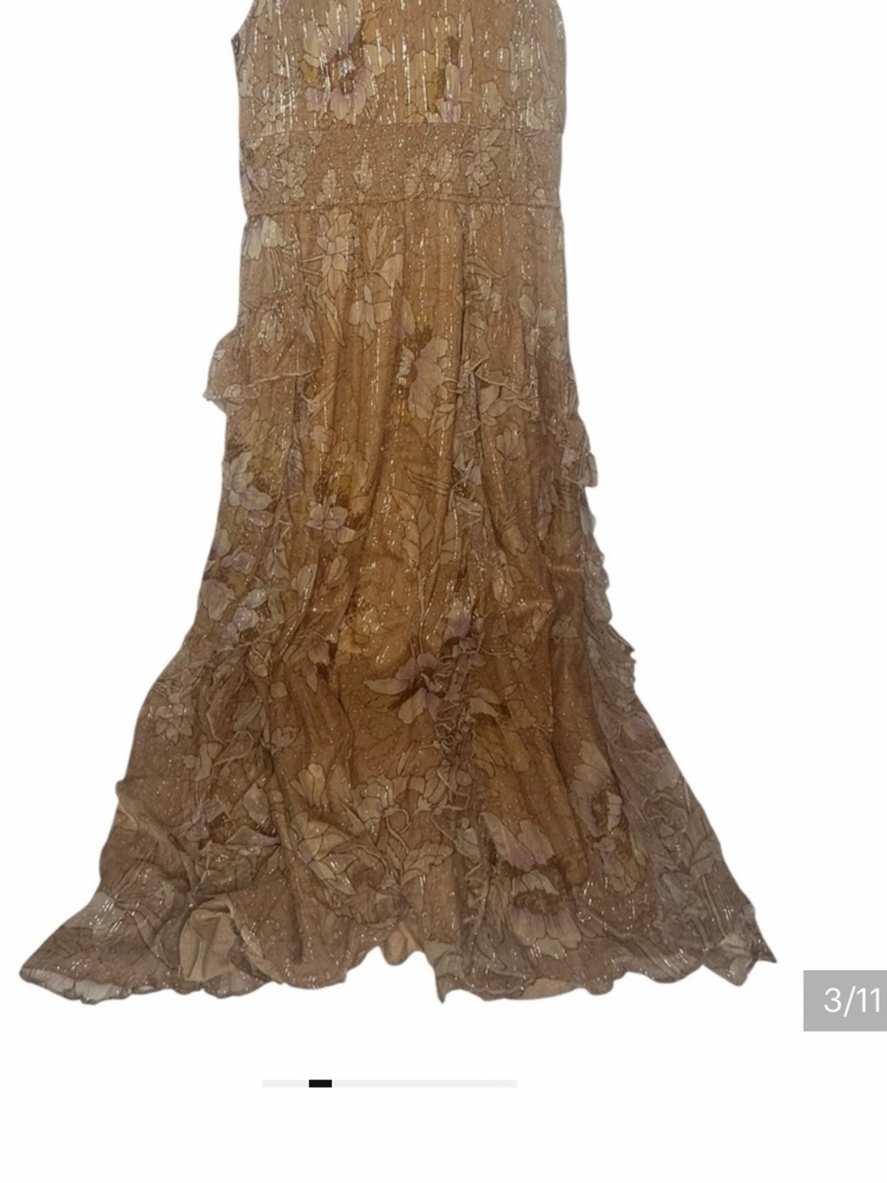 NWT Anthropologie BHLDN Juniper Tiered Backless Metallic Maxi Gown XL - Picture 14 of 15